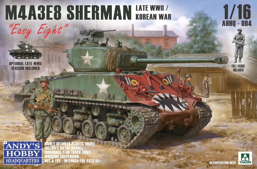 M4A3E8 Sherman "Easy Eight" (Late WWII / Korean War) with Figure