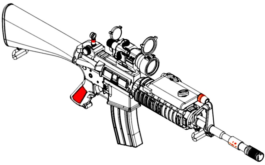 Trumpeter 1/3 AR15/M16/M4 Family SR16 Machine Gun