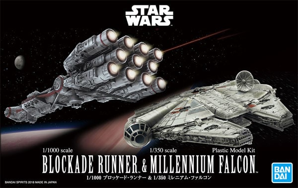 Star Wars A New Hope: 1/1000 Blockade Runner & 1/350 M. Falcon