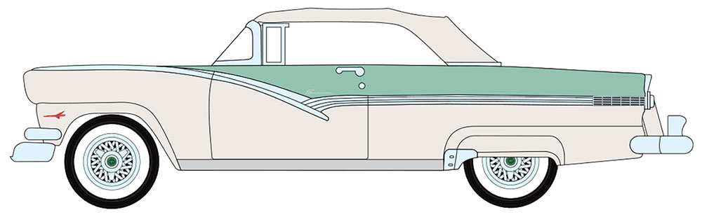 AWD 1/18 1956 FORD SUNLINER CONVERTABLE MEADOWMIST GREEN & WHITE