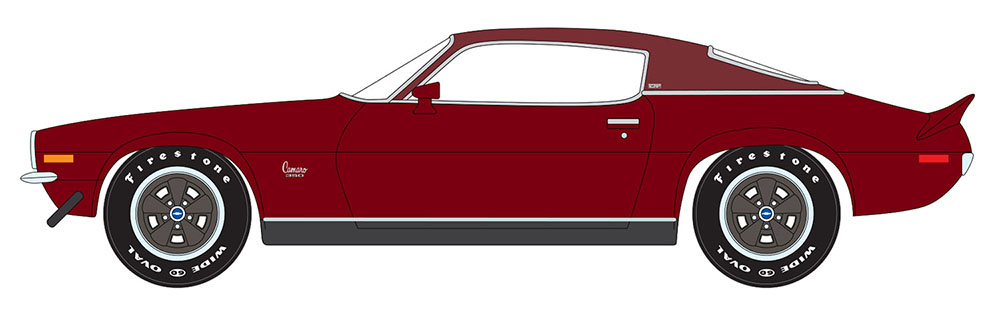 AMM 1/18 1973 CHEVY CAMARO LT Z/28 RS MCACN BURGANDY