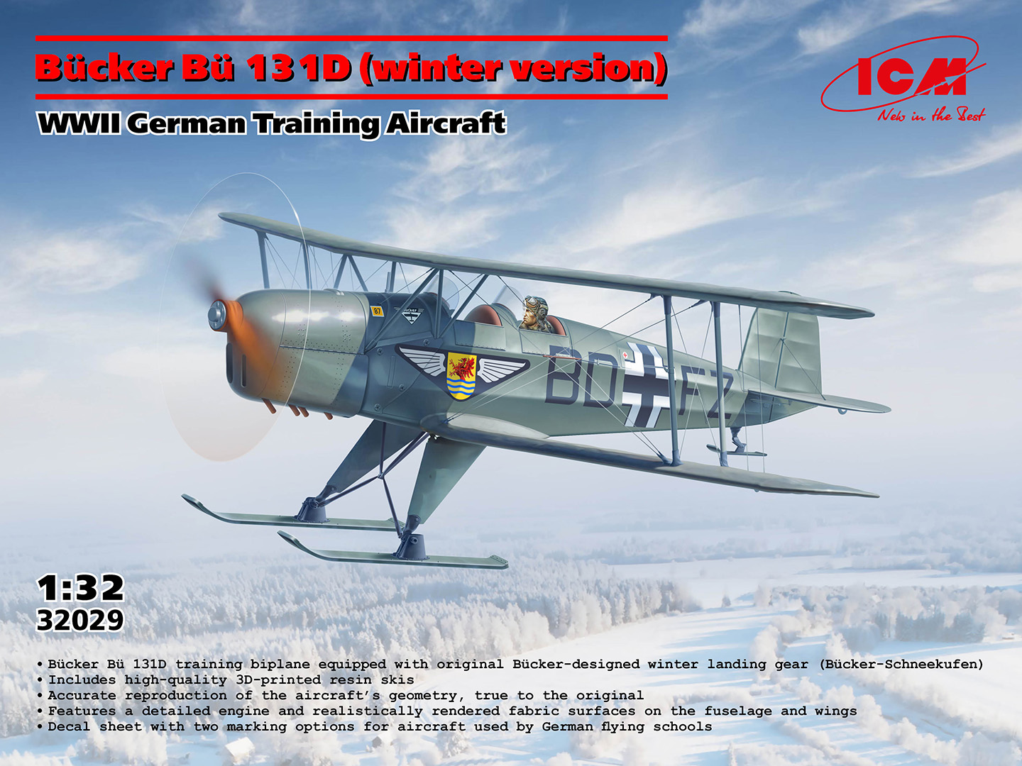 ICM 1/32 Bücker Bü 131D (winter version)
