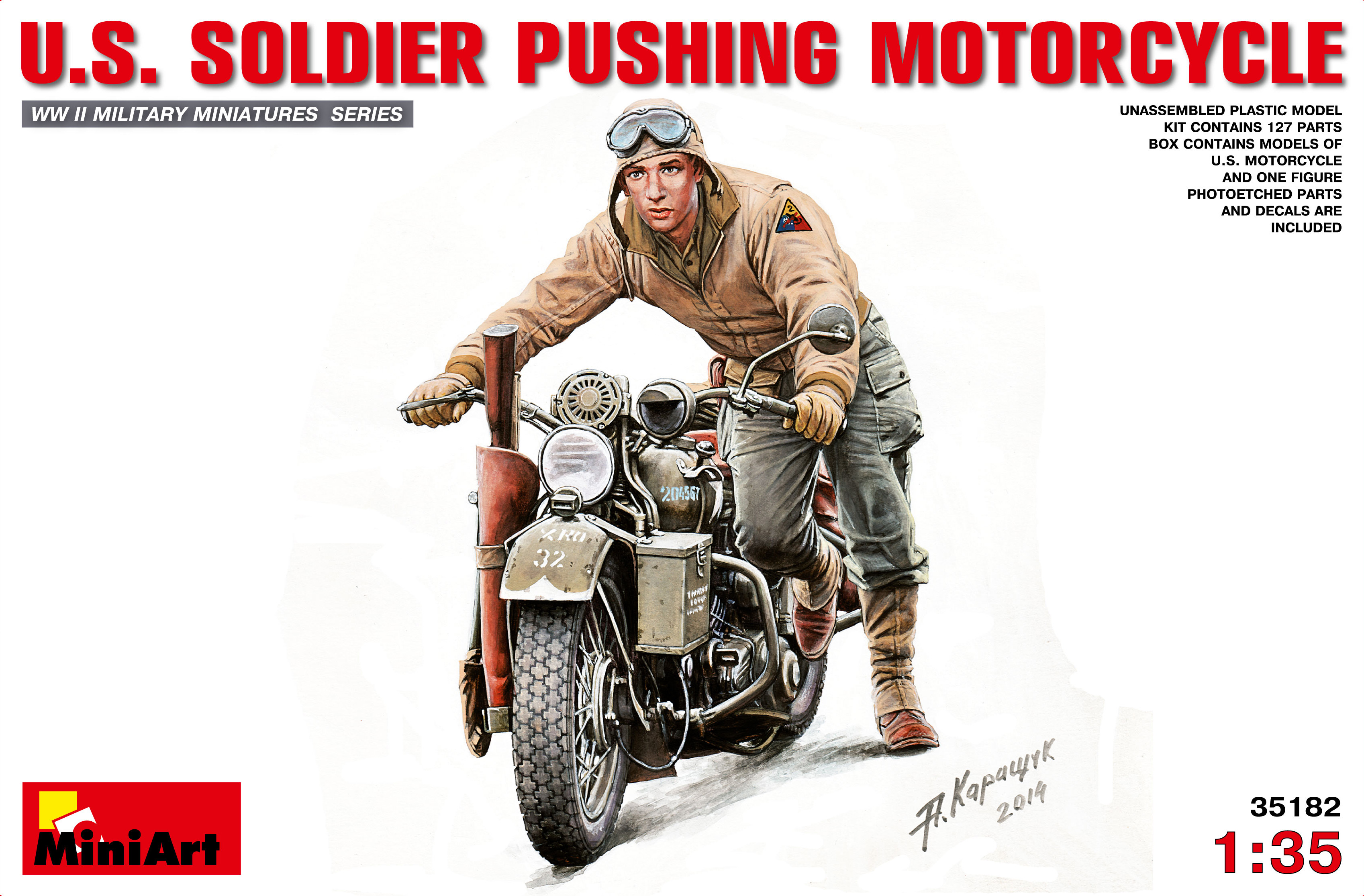 US Soldier Pushing Motorcycle