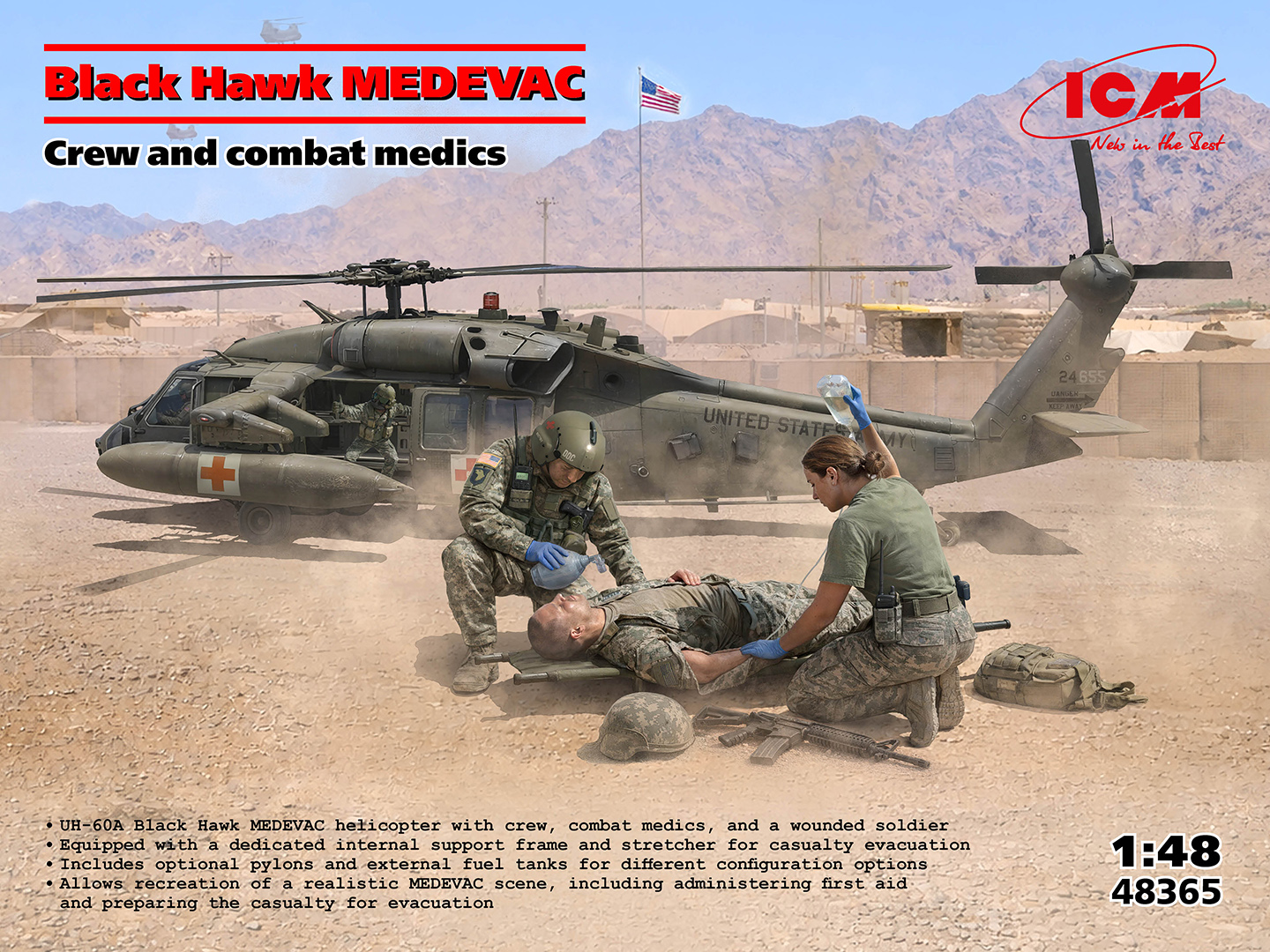 ICM 1/48 Black Hawk MEDEVAC with crew and combat medics