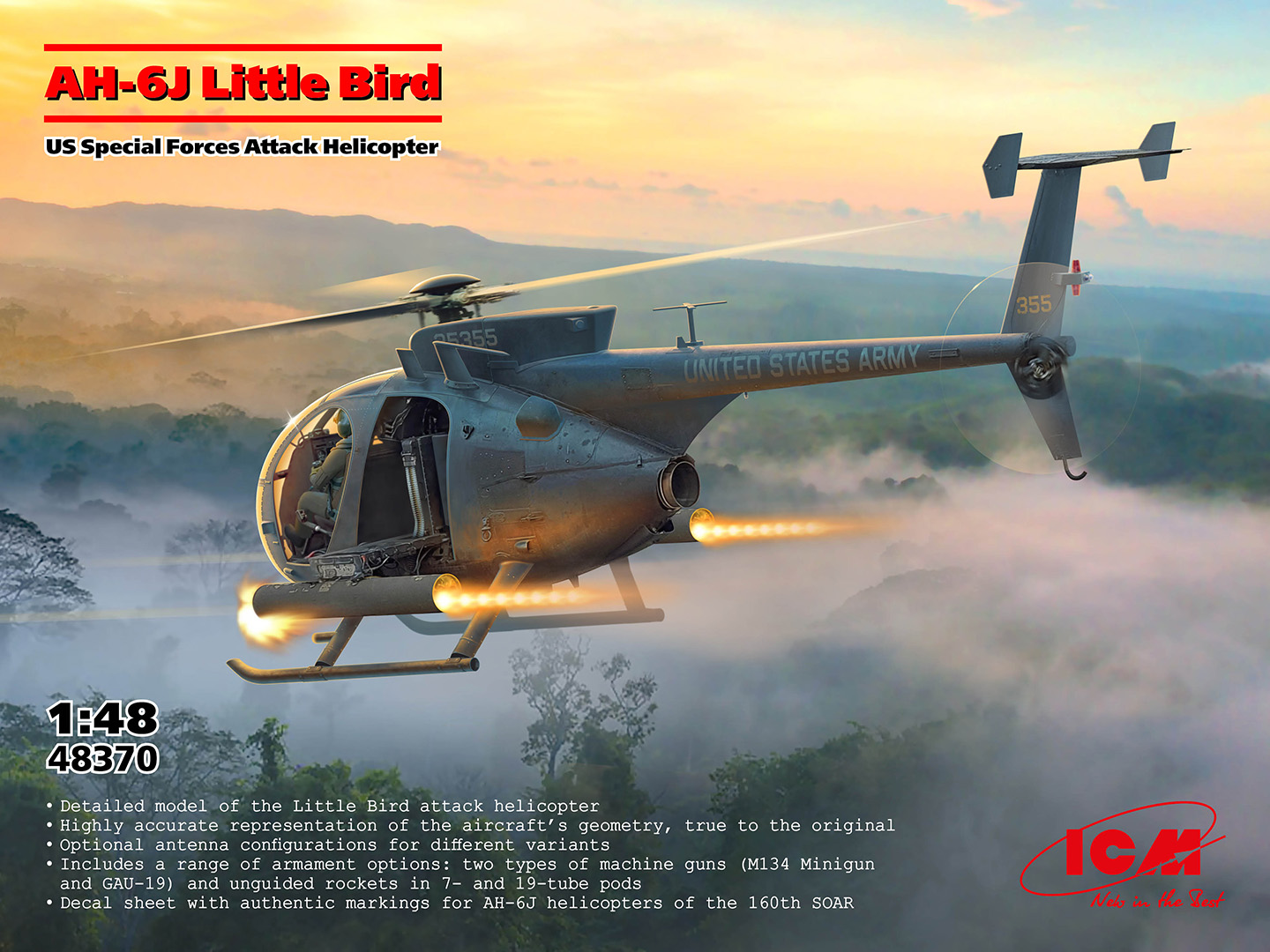 ICM 1/48 AH-6J Little Bird, US Special Forces Attack Helicopter