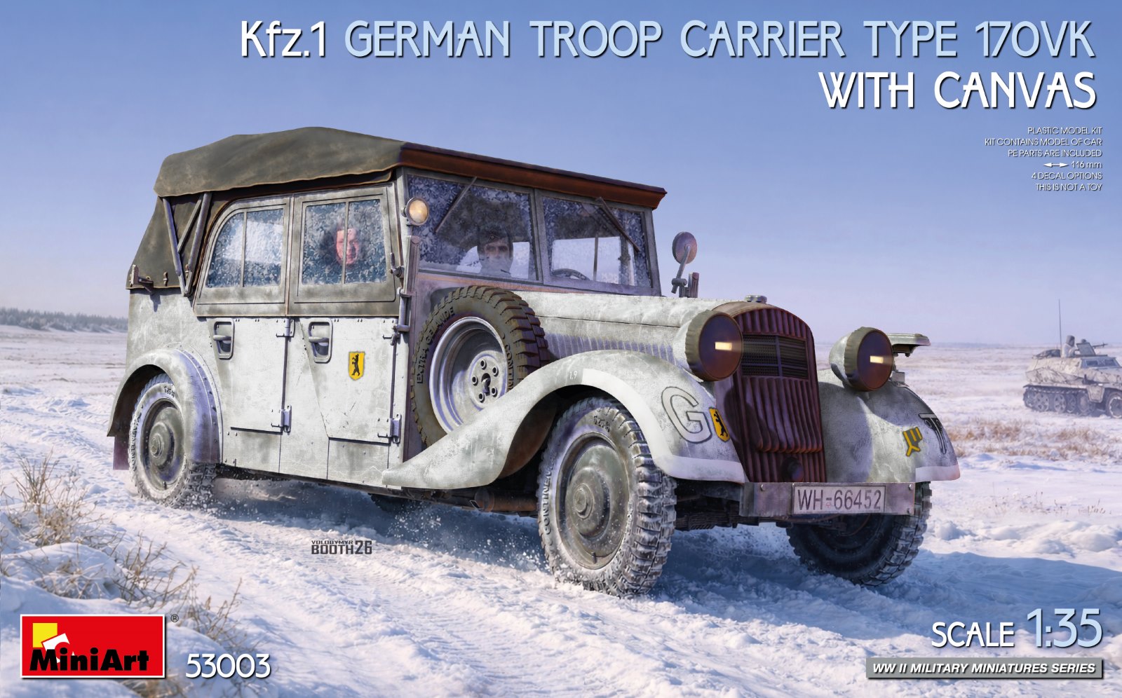 Miniart 1/35 Kfz.1 German Troop Carrier Type 170VK w/Canvas