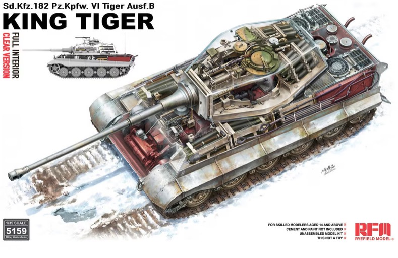 Ryefield Model 1/35 TIGER Ausf.B KING TIGER CLEAR VERSION w/FULL