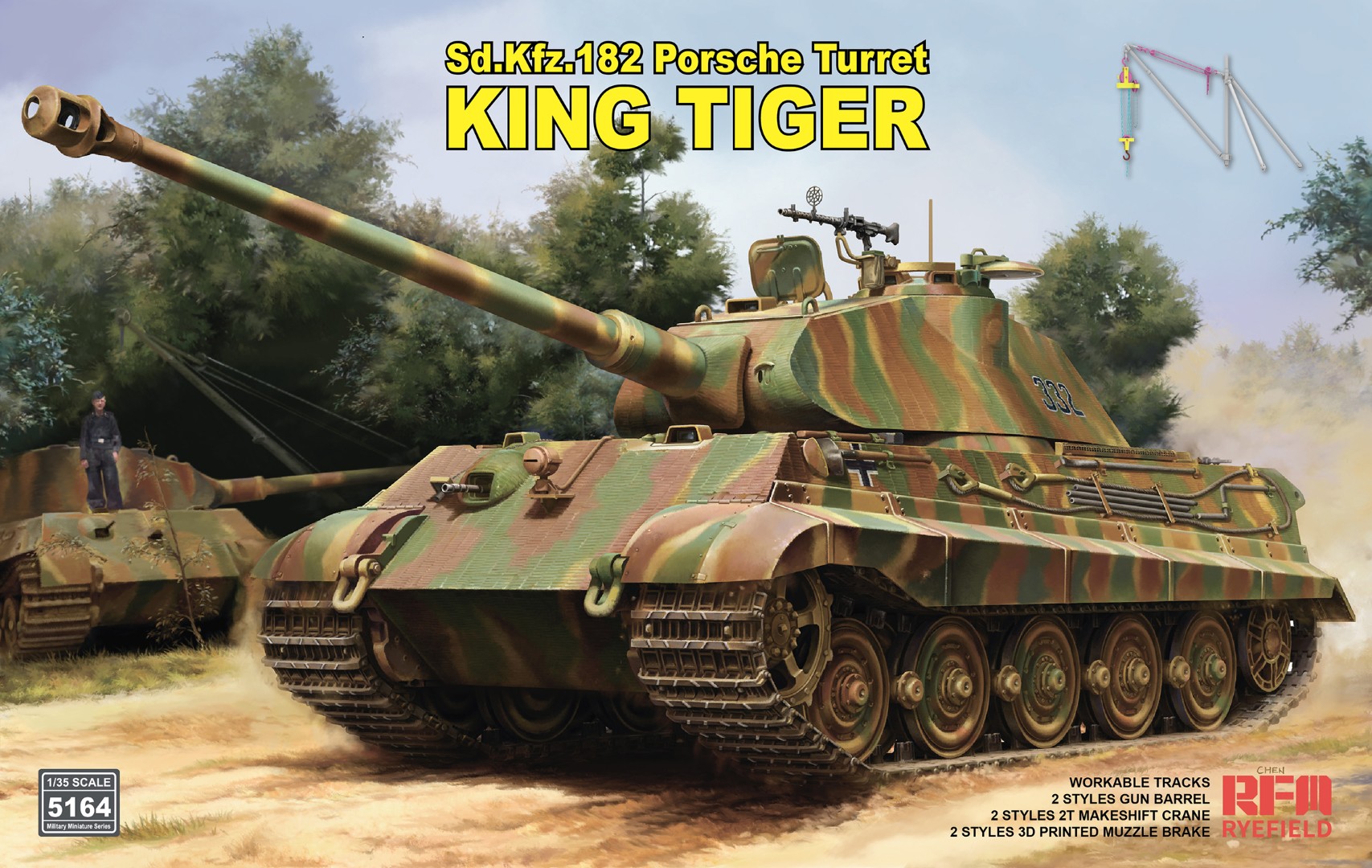 RFM 1/35 Sd.Kfz.182 King Tiger Por.Tur. w/Crane & w/Tracks
