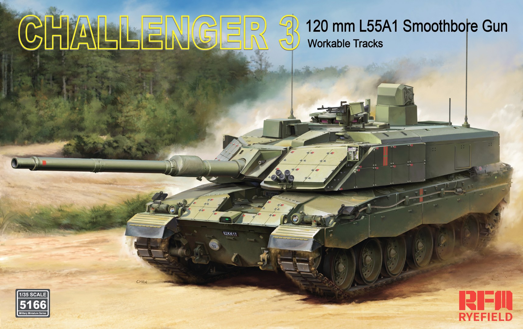 RFM 1/35 Challenger 3 120mm L55A1 Smoothbore Gun w/Work.Tracks