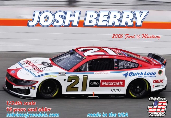 Salvinos 1/24 Josh Berry 2026 Wood Brothers Ford Mustang