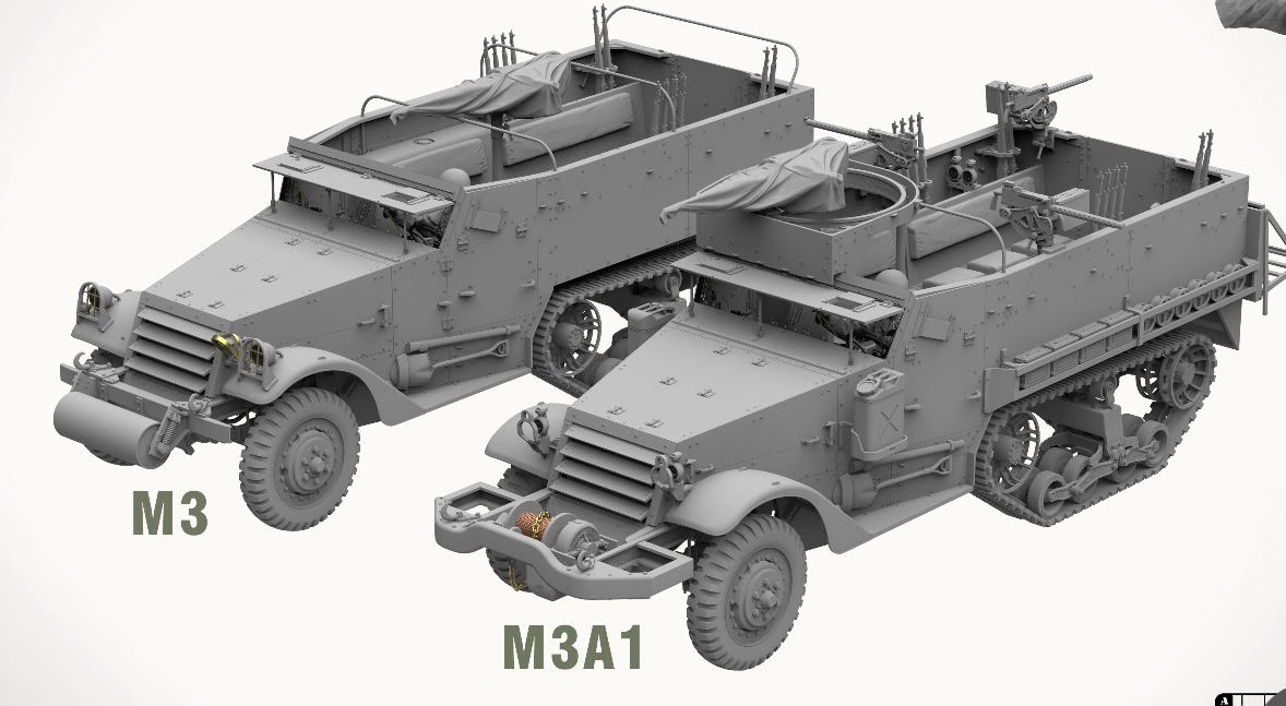 AHHQ 1/35 M3 & M3A1 U.S. WWII HALFTRACKS (2 KITS IN ONE BOX)