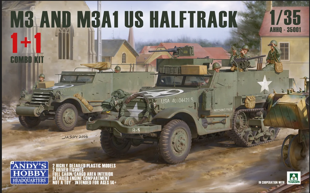 M3 & M3A1 U.S. WWII HALFTRACKS (2 FULL KITS IN ONE BOX)