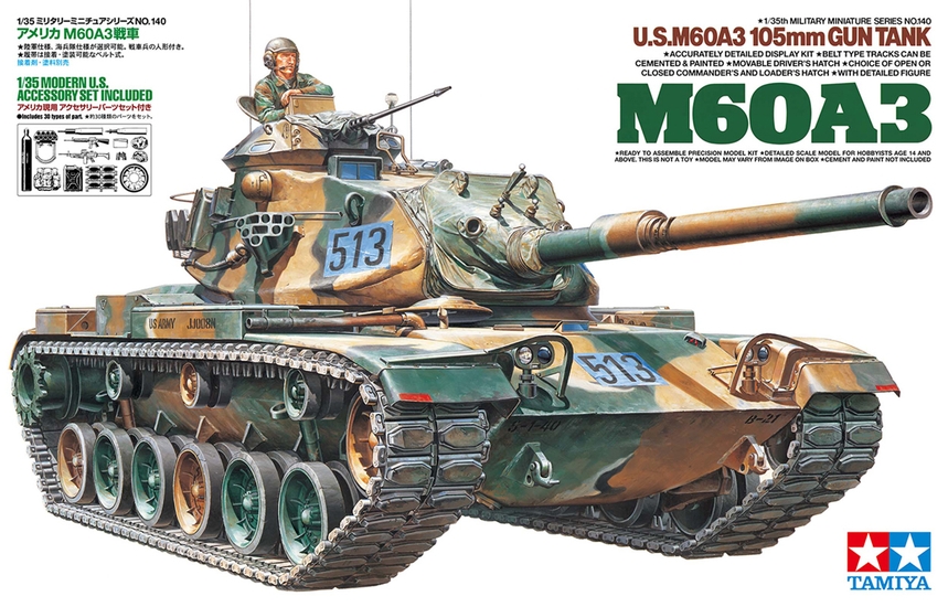 Tamiya 1/35 US M60A3 105mm Gun Tank