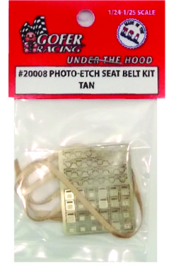Gofer Racing 1/24-1/25 Photo-Etch Tan Seatbelt  Gofer Racing 1/24-1/25 Photo-Etch Tan Seatbelt