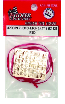 Gofer Racing 1/24-1/25 Photo-Etch Red Seatbelt  Gofer Racing 1/24-1/25 Photo-Etch Red Seatbelt